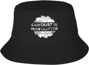 Sawdust is Man,Double Layer Sun Protection Bucket hat, Unisex Portable Sun hat