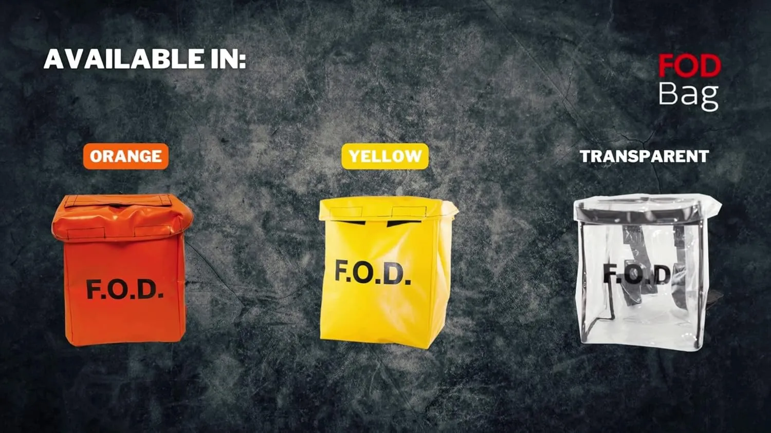 Scaffold Hanging Style FOD Bag - Padded, Hanging Style Bag with Hook-and-Loop Straps - Suitable for Aerospace, Aviation Industry - Help Eliminate Foreign Object Debris (Clear)