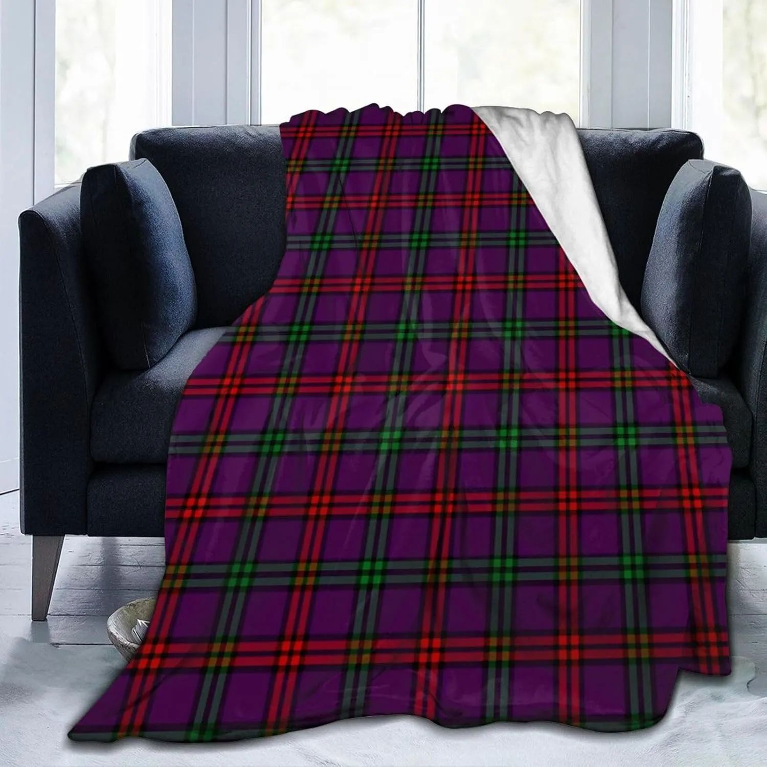 Scottish Clan Montgomery Tartan Plaid Ultra-Soft Micro Fleece Blanket 3D Fashion Print All Season Couch Sofa Warm Bed Throw Blanket 60"X50"