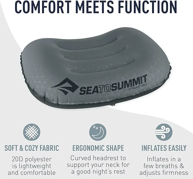 Sea to Summit Aeros Ultralight Inflatable Camping and Travel Pillow, Regular (14.2 x 10.2), Aqua