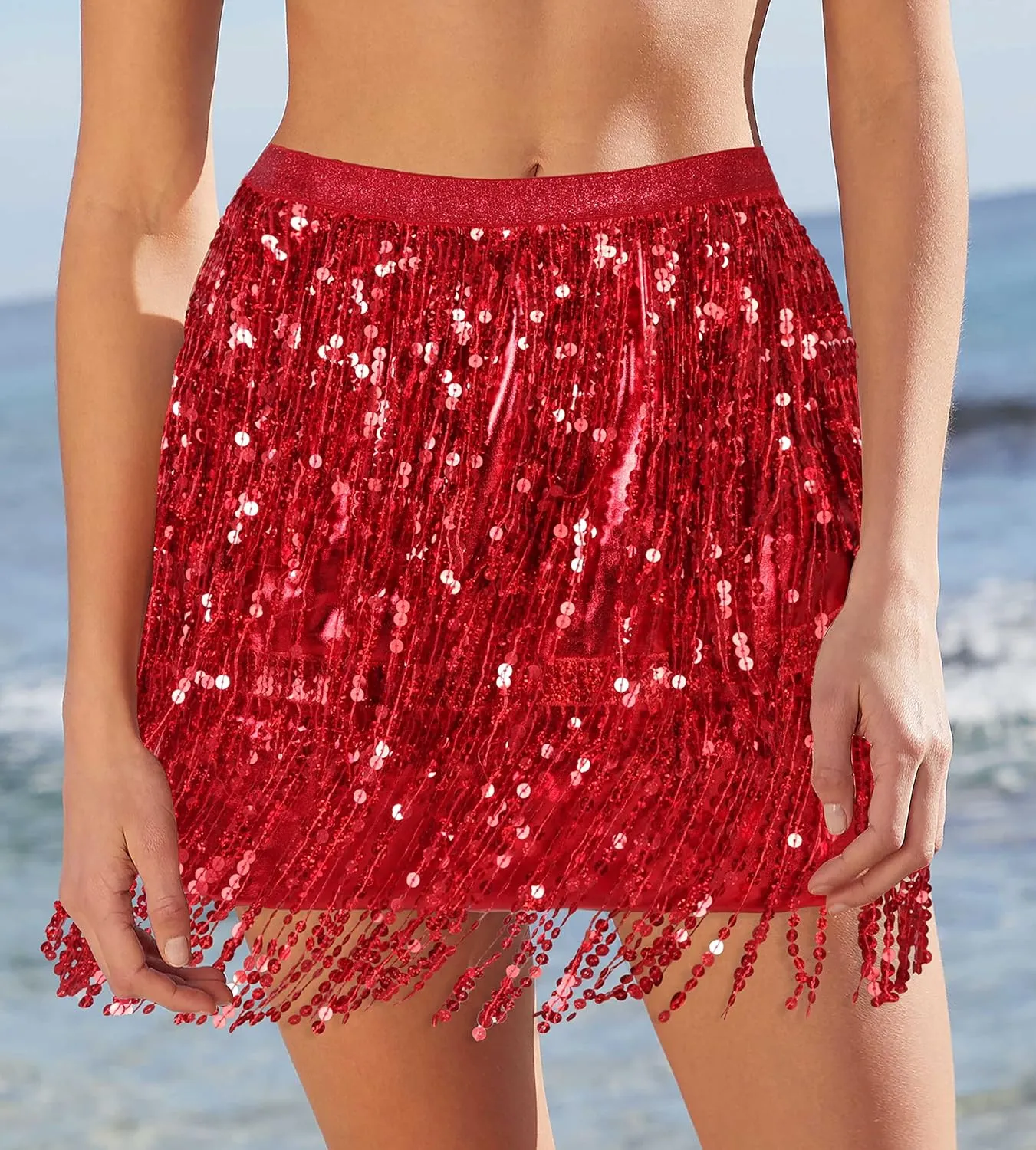 Seawhisper Sequin Fringe Skirt Festival Outfits for Women