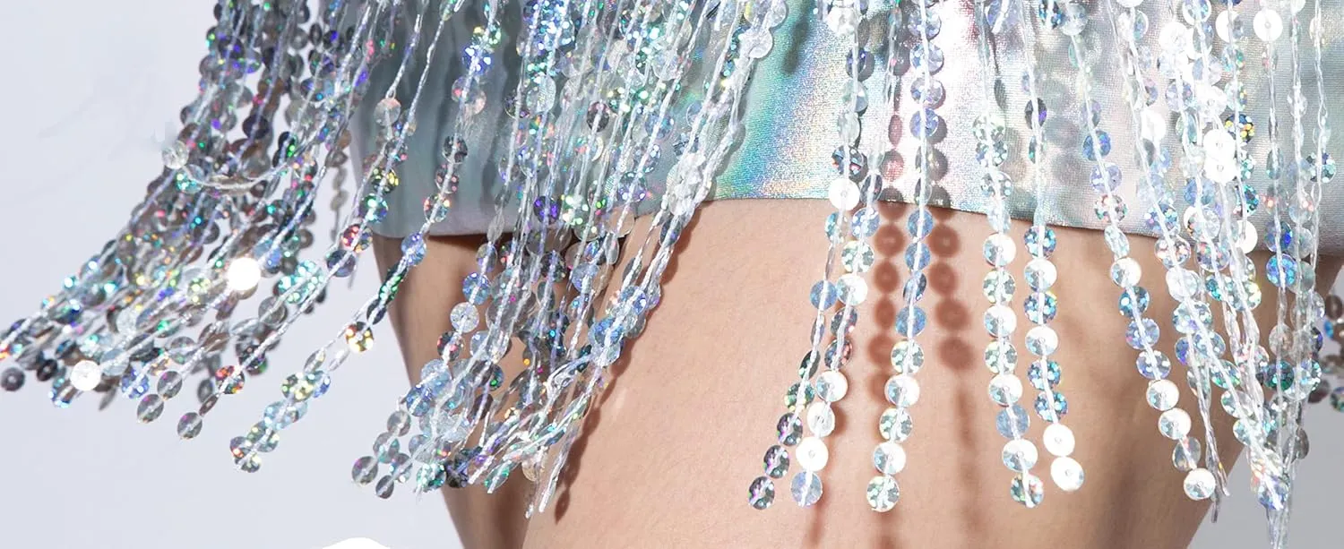 Seawhisper Sequin Fringe Skirt Festival Outfits for Women