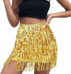 Seawhisper Sequin Fringe Skirt Festival Outfits for Women