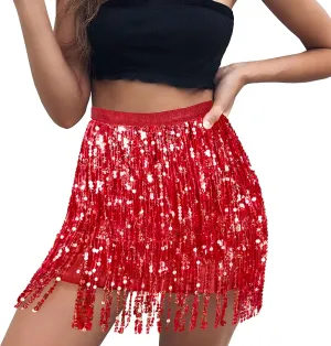 Seawhisper Sequin Fringe Skirt Festival Outfits for Women
