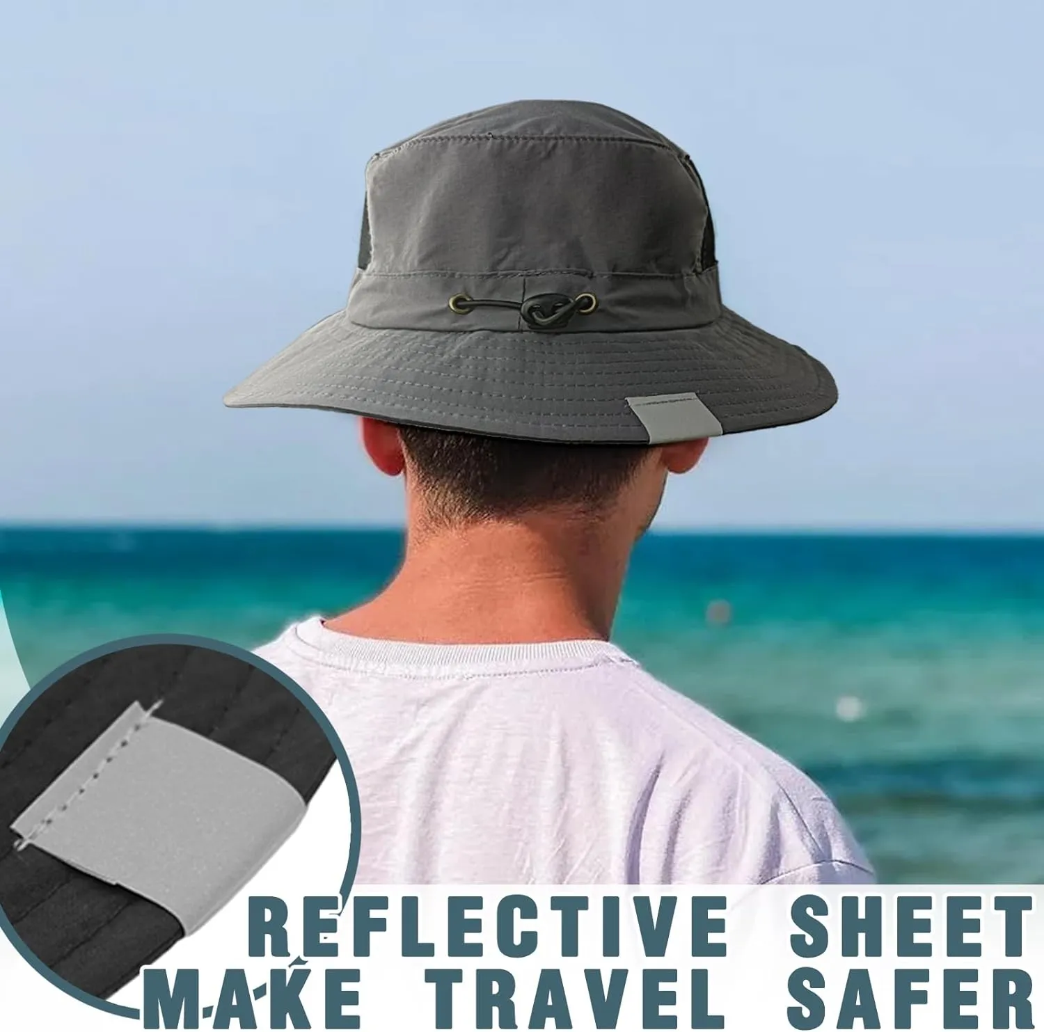 Seektop Surf Bucket Hat with UPF 50  UV Protection, Waterproof Sun Hat with Adjustable Chin Strap for Surfing, Water Sports