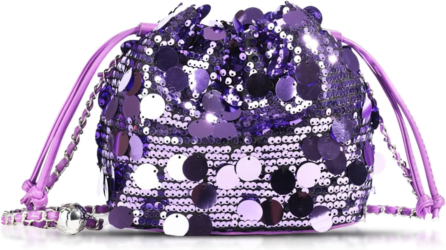 Sequin Crossbody Bag for Women, Drawstring Clutch Purses, Evening Bag For Wedding, Prom, Parties