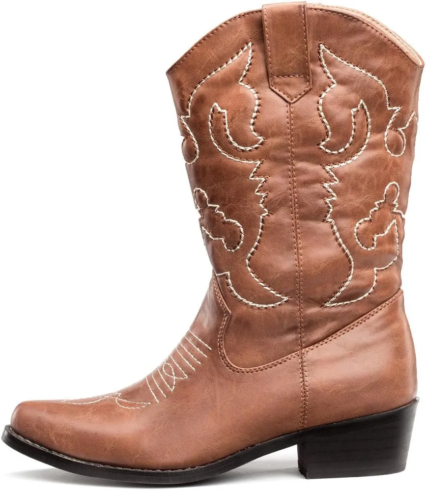 SheSole Cowboy Boots for Women Wide Calf Cowgirl Boots Western Boots Pointed Toe