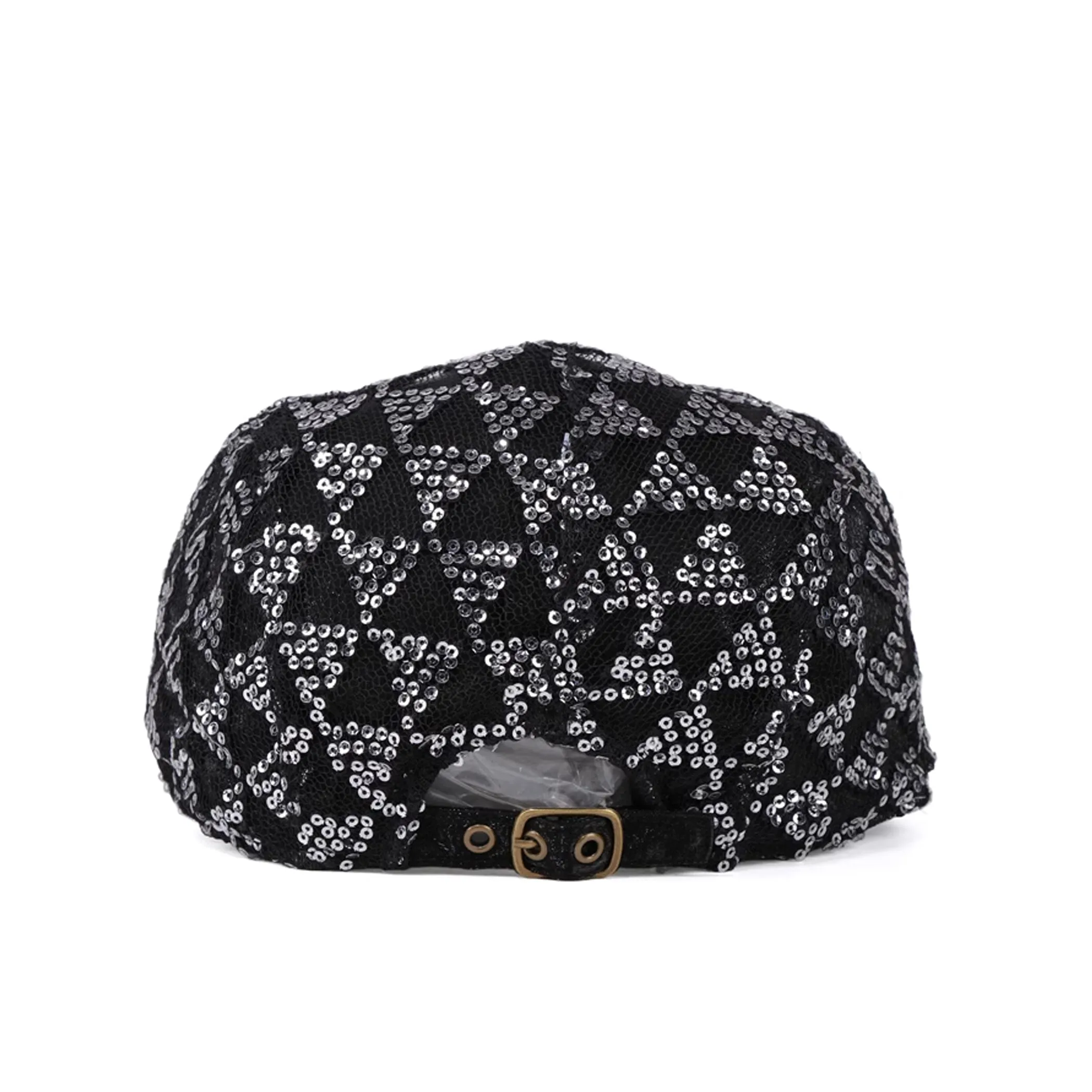 Shiny Pattern Sequin Flat Cap