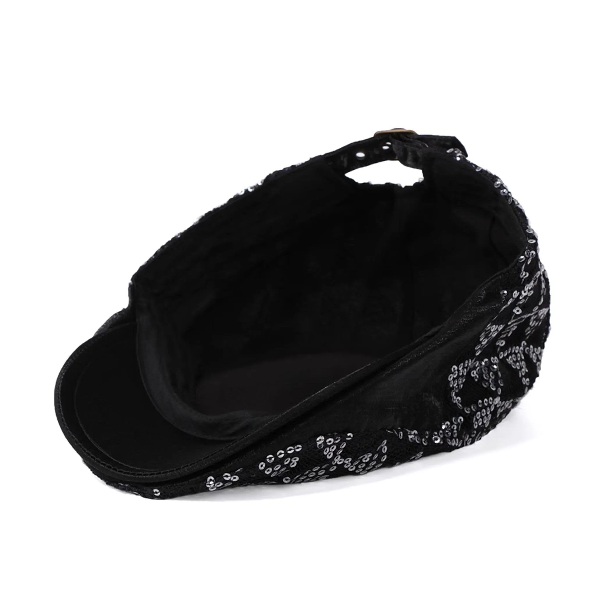 Shiny Pattern Sequin Flat Cap