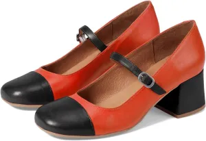 SHODENSE Women Rainbow Pumps Low Chunky Heel Mary Jane Shoes Square Cap Toe Ankle Strap Dress Pumps Two-Toned Mid Block Heel Mary Janes Lolita Shoes Multicolor Patchwork Office Wedding Party 4-11 M US