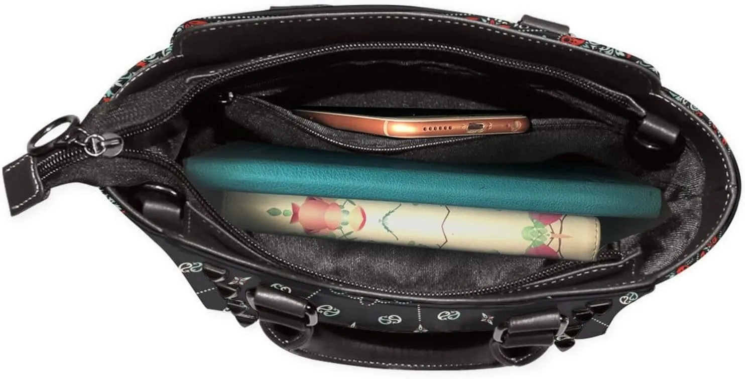 Shoulder Bag for Women Rivet Satchel Faux Leather Handbags Purse Crossbody Bags