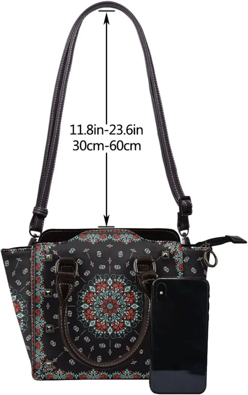 Shoulder Bag for Women Rivet Satchel Faux Leather Handbags Purse Crossbody Bags