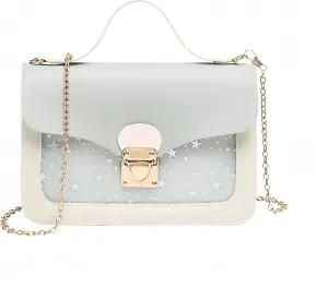 Shoulder Bag,PU Leather Fashion Princess Crossbody Bag,Chain Detachable Three-Layer Interlayer Bag