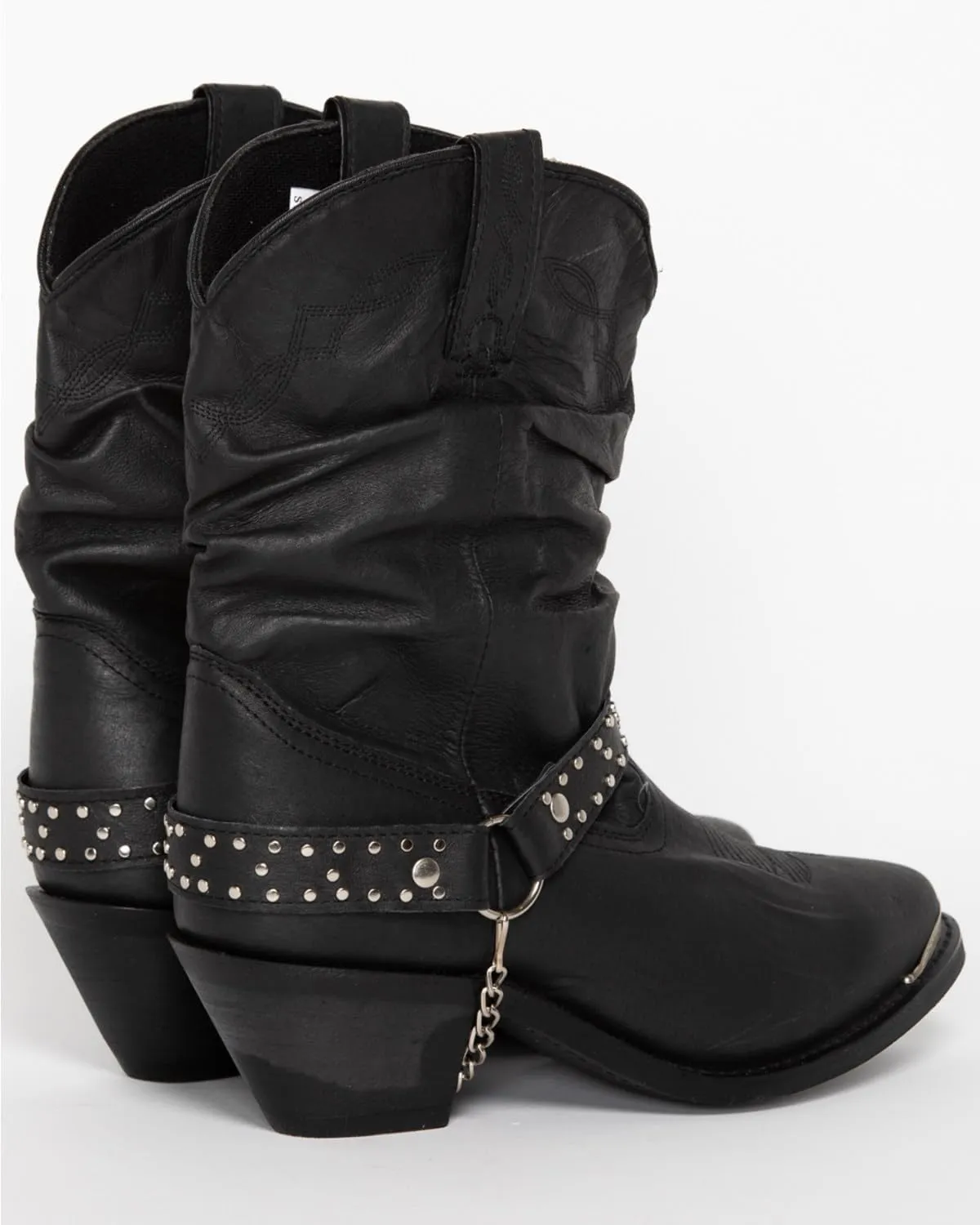 Shyanne Women's Tammye Slouch Harness Fashion Boot Round Toe - Sh1131a Blk