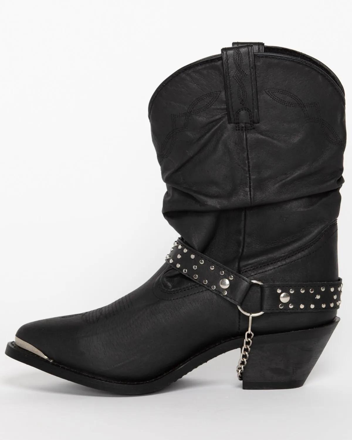 Shyanne Women's Tammye Slouch Harness Fashion Boot Round Toe - Sh1131a Blk