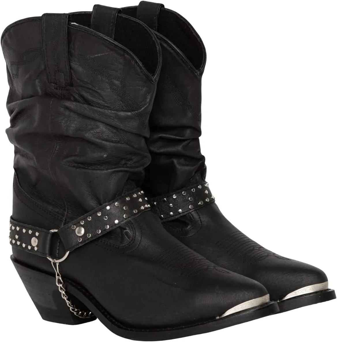 Shyanne Women's Tammye Slouch Harness Fashion Boot Round Toe - Sh1131a Blk