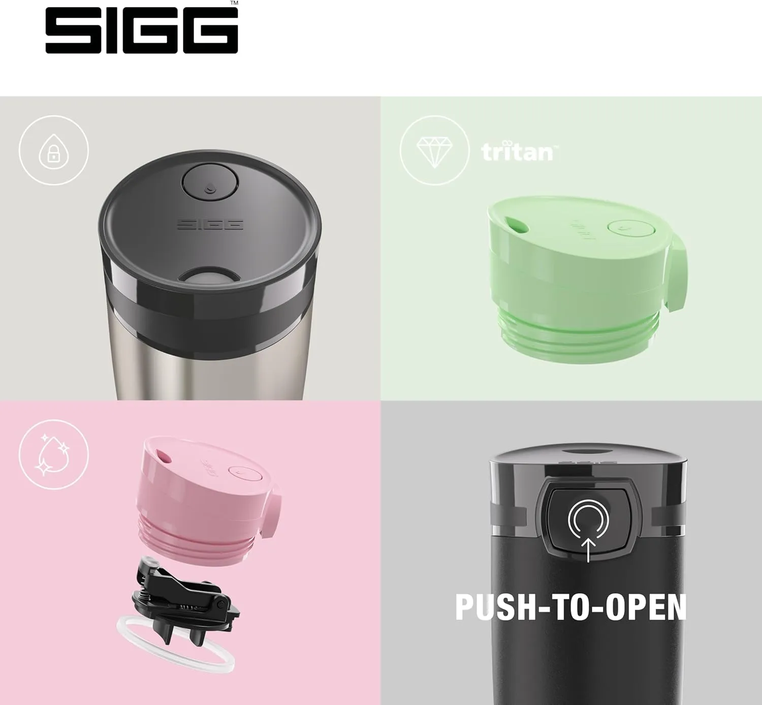 SIGG Miracle Milky Green Touch Insulated Coffee Mug (9 Oz), Pollutant-Free and Insulated Coffee Travel Mug, Leak-Proof Stainless Steel Coffee Thermos