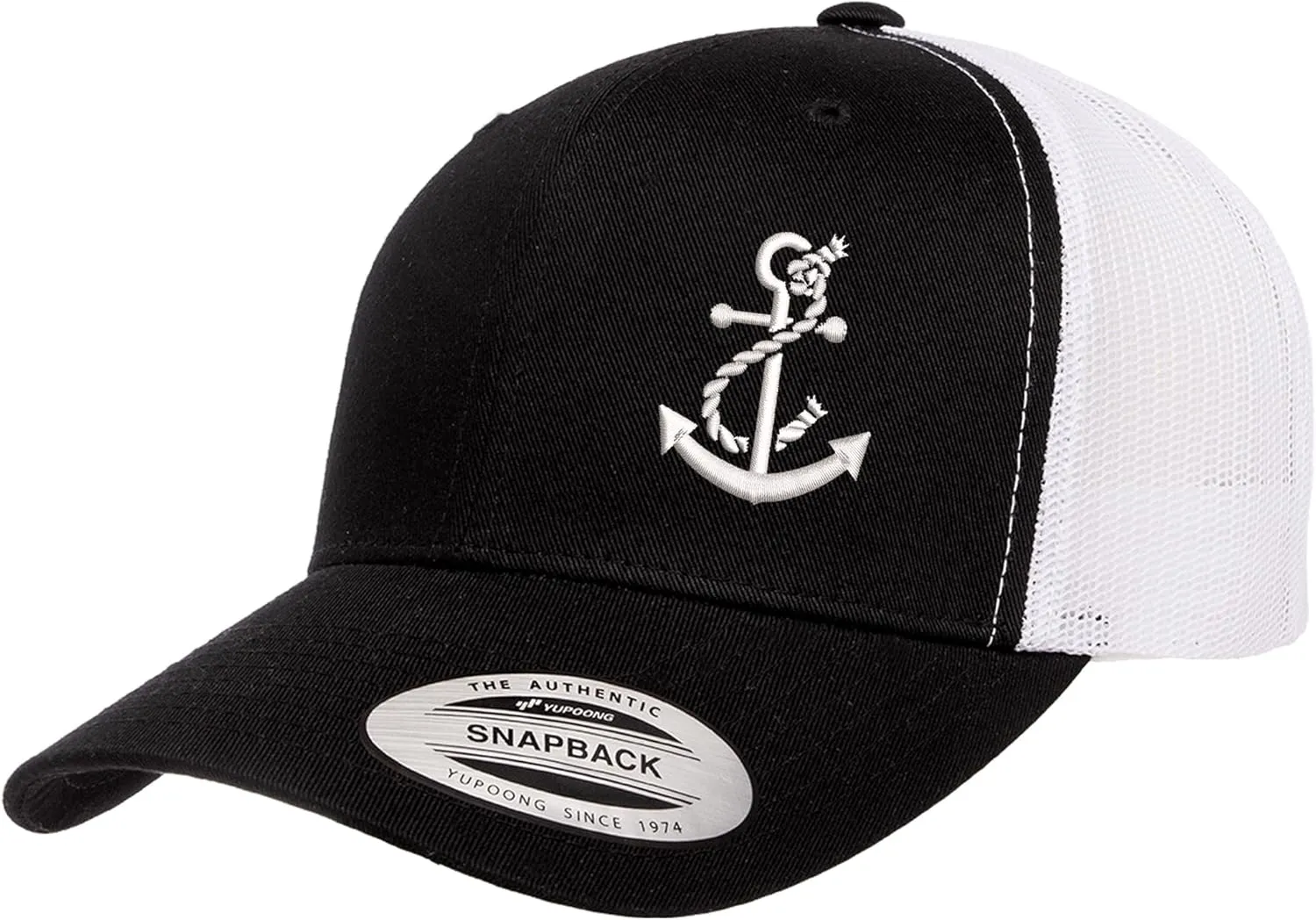 Silhouette Country Hats for Men & Women | Embroidered Anchor with Rope | Mesh Trucker Hats for Men & Women