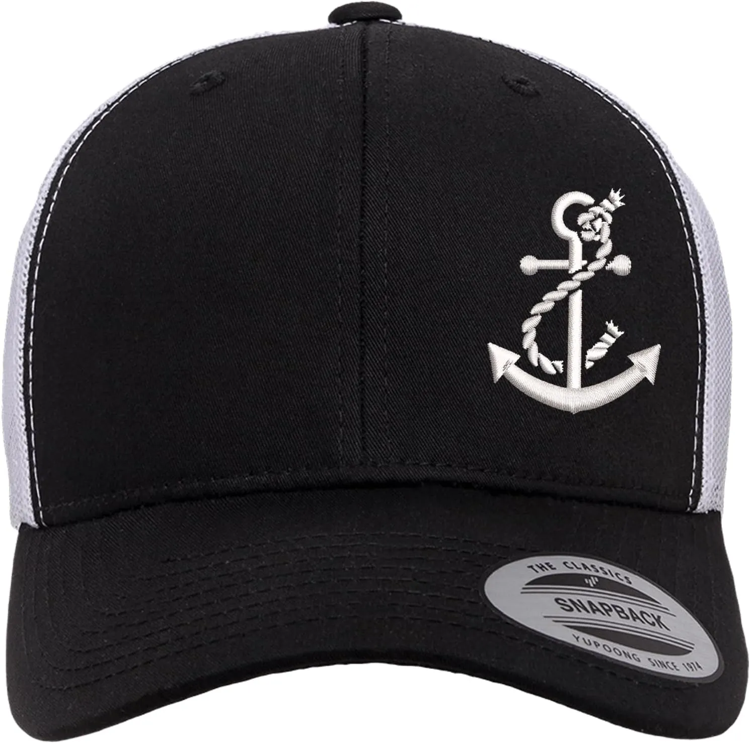 Silhouette Country Hats for Men & Women | Embroidered Anchor with Rope | Mesh Trucker Hats for Men & Women