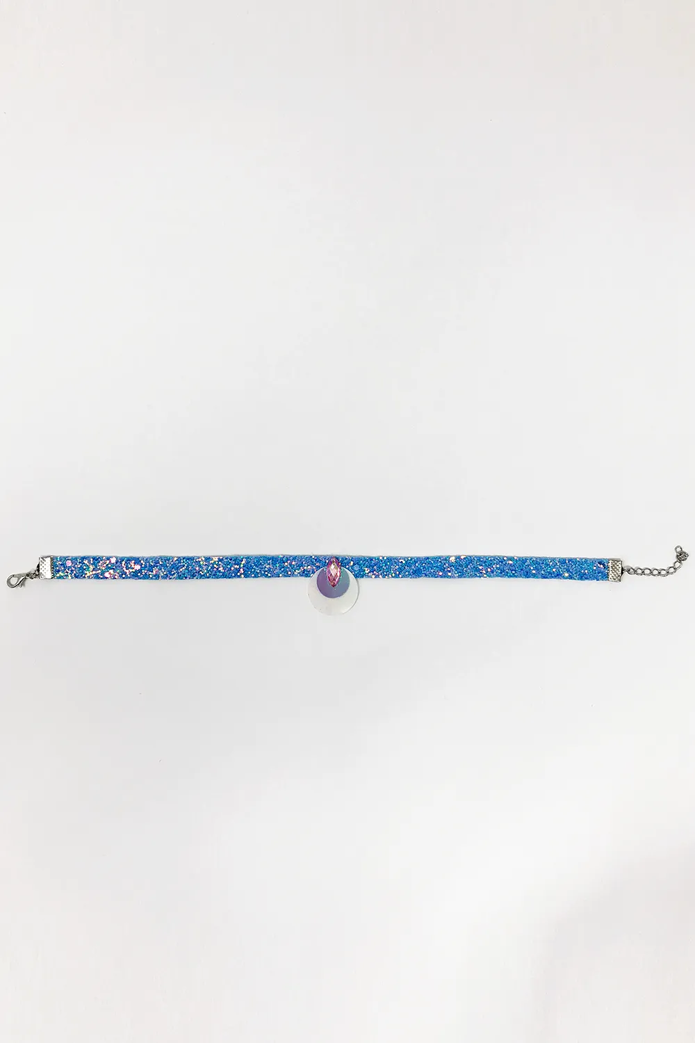 Sky Blue Glitter Choker