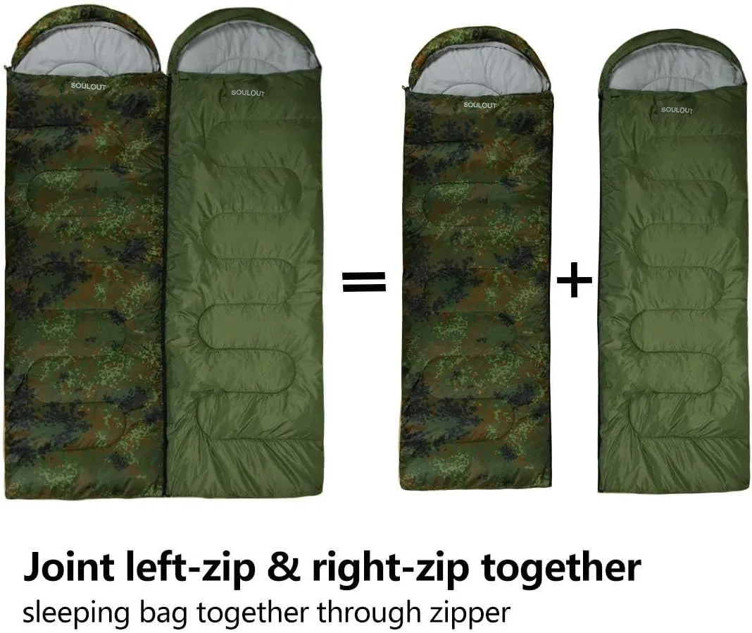 Sleeping Bag,3-4 Seasons Warm Cold Weather Lightweight, Portable, Waterproof Sleeping Bag with Compression Sack for Adults & Kids - Indoor & Outdoor: Camping, Backpacking, Hiking