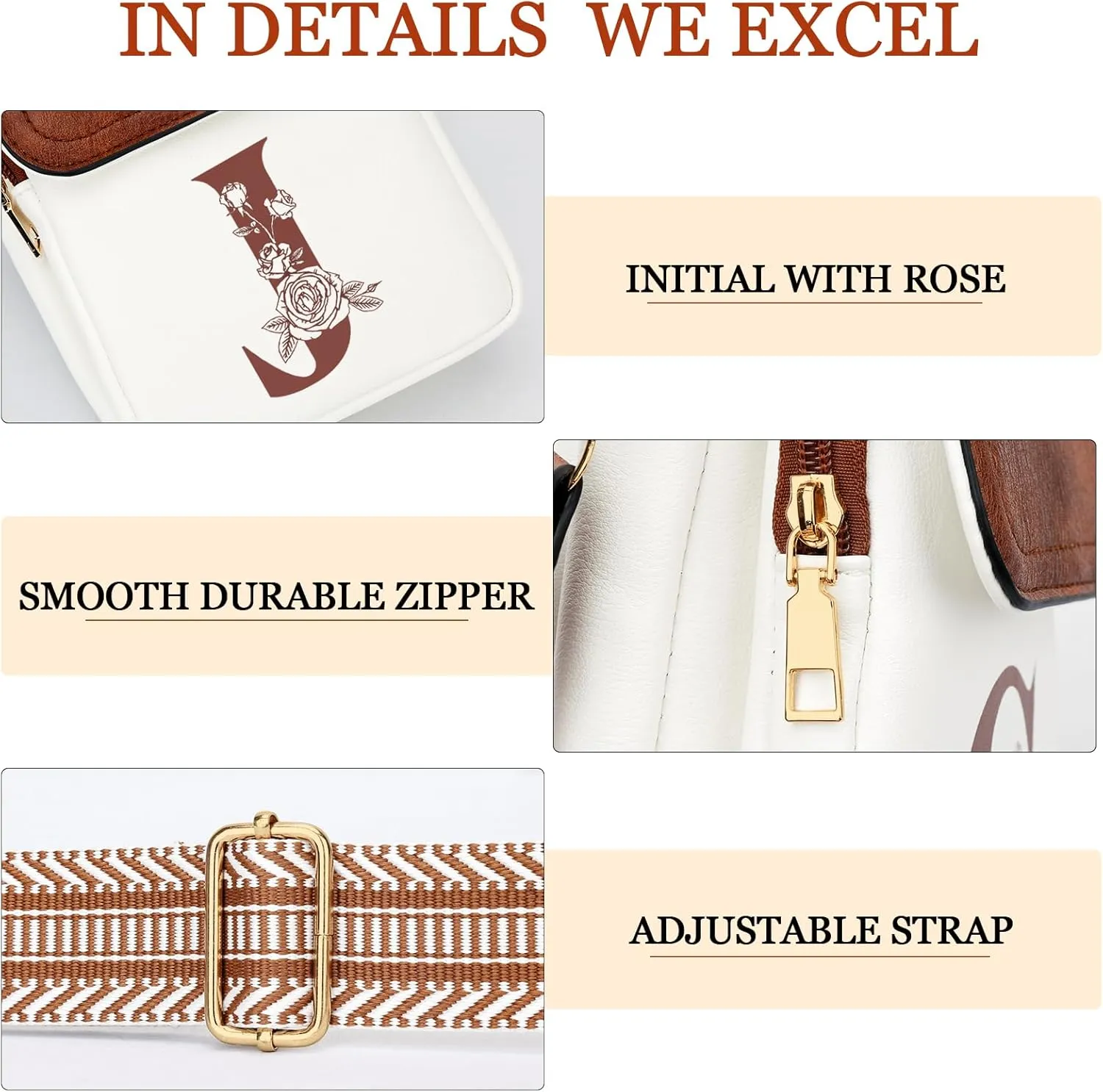 Small Personalized Initial Crossbody Bag for Women Cell Phone Leather Purse Wallet Birthday Gift