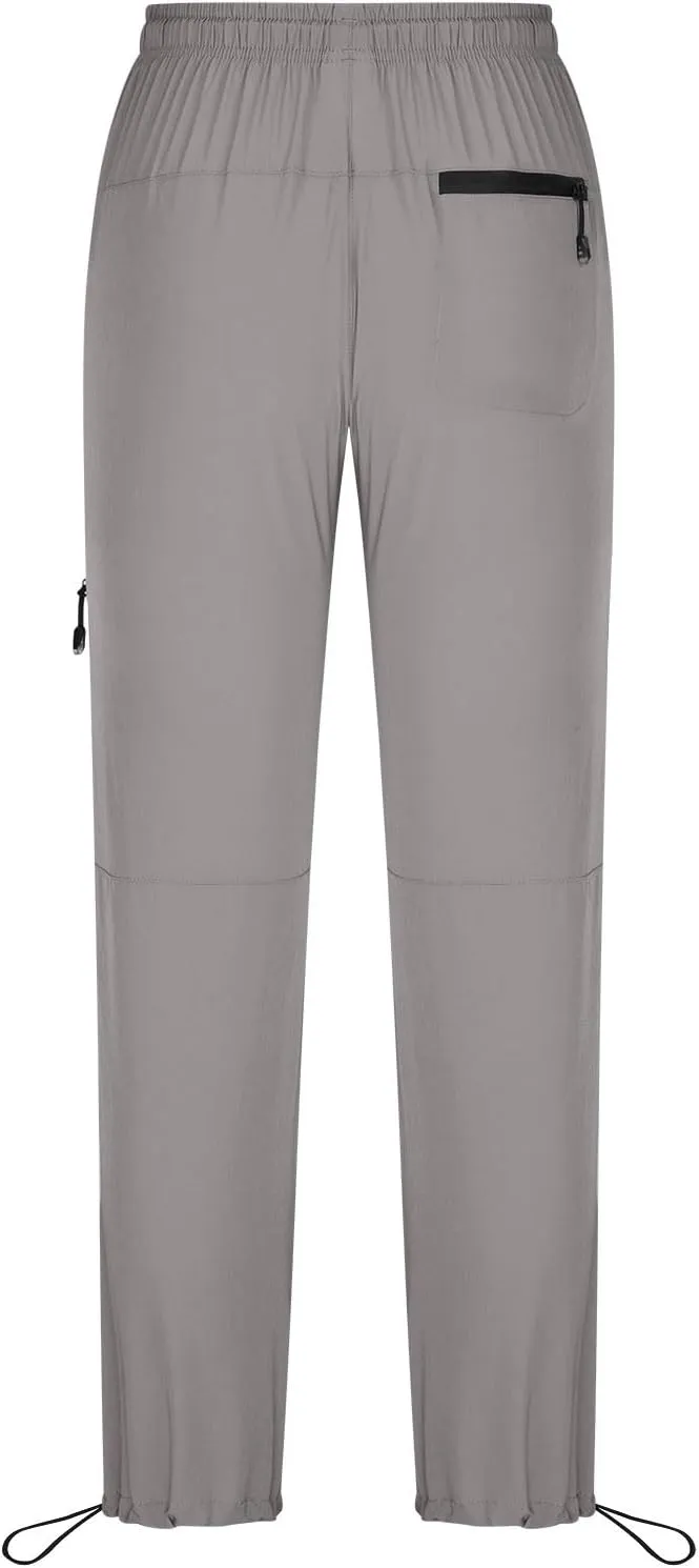 SMIDOW Womens Hiking Cargo Pants Lightweight Quick Dry High Waist Drawstring Jogger Pants Casual Workout Running Sweatpants