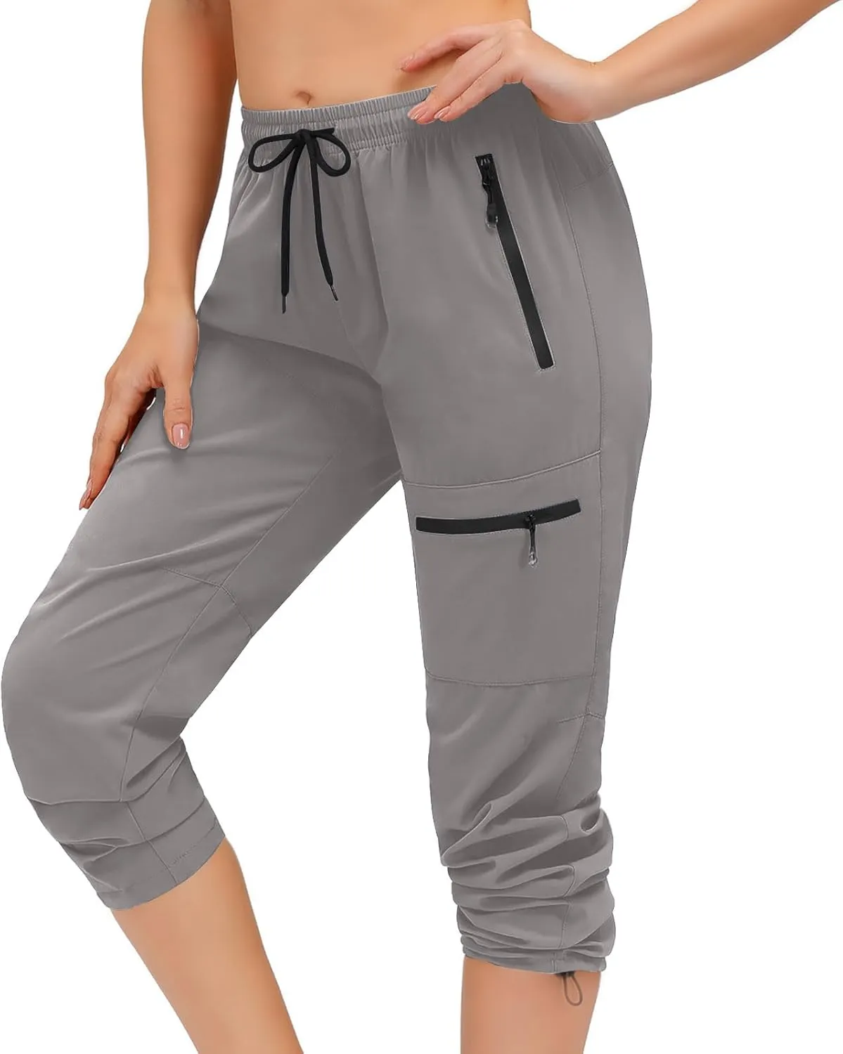 SMIDOW Womens Hiking Cargo Pants Lightweight Quick Dry High Waist Drawstring Jogger Pants Casual Workout Running Sweatpants