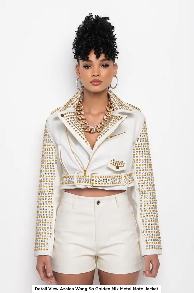 SO GOLDEN MIX METAL MOTO JACKET