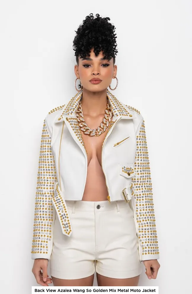SO GOLDEN MIX METAL MOTO JACKET