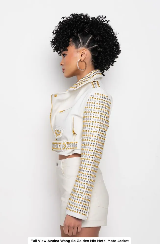 SO GOLDEN MIX METAL MOTO JACKET