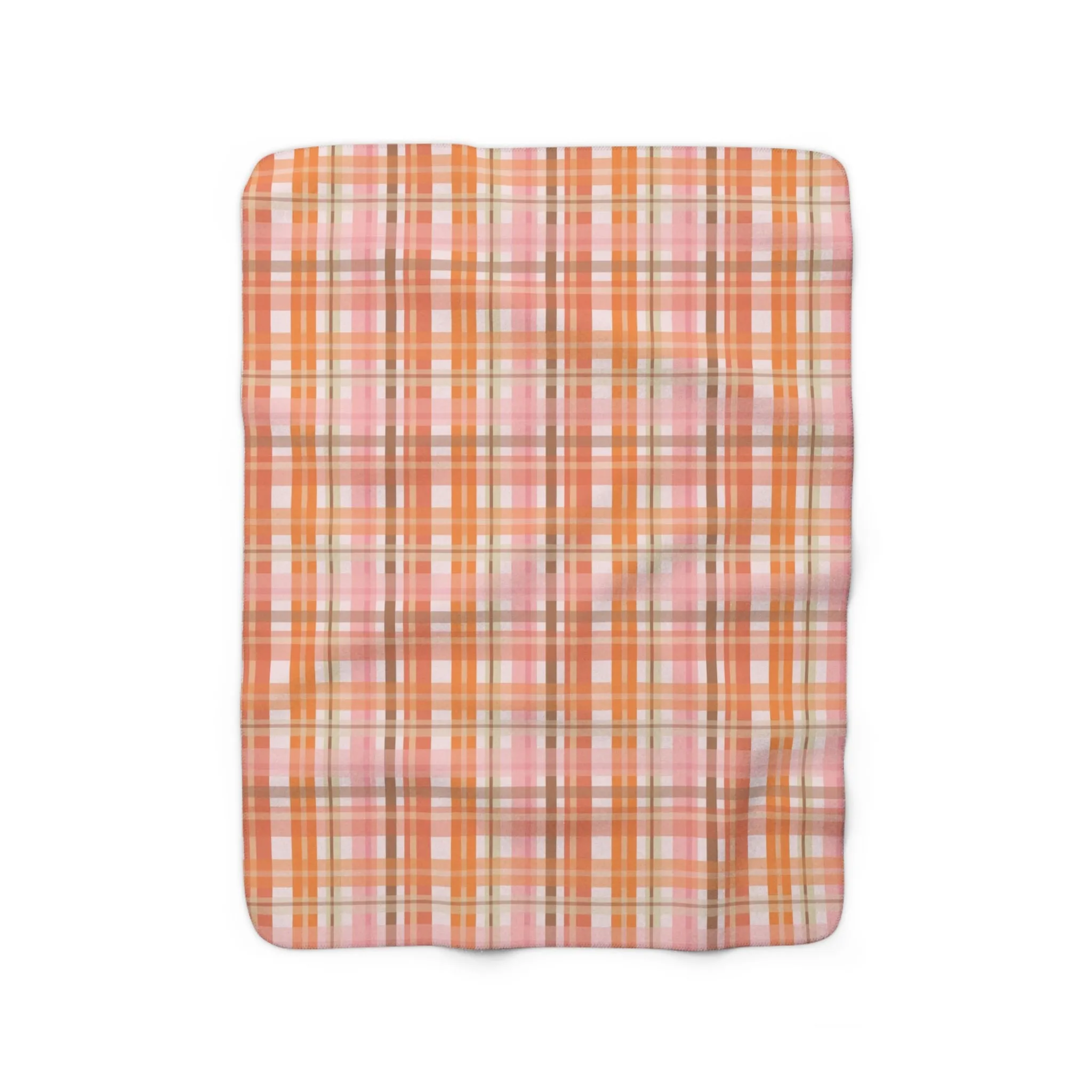 Soft Autumn Plaid Sherpa Fleece Blanket