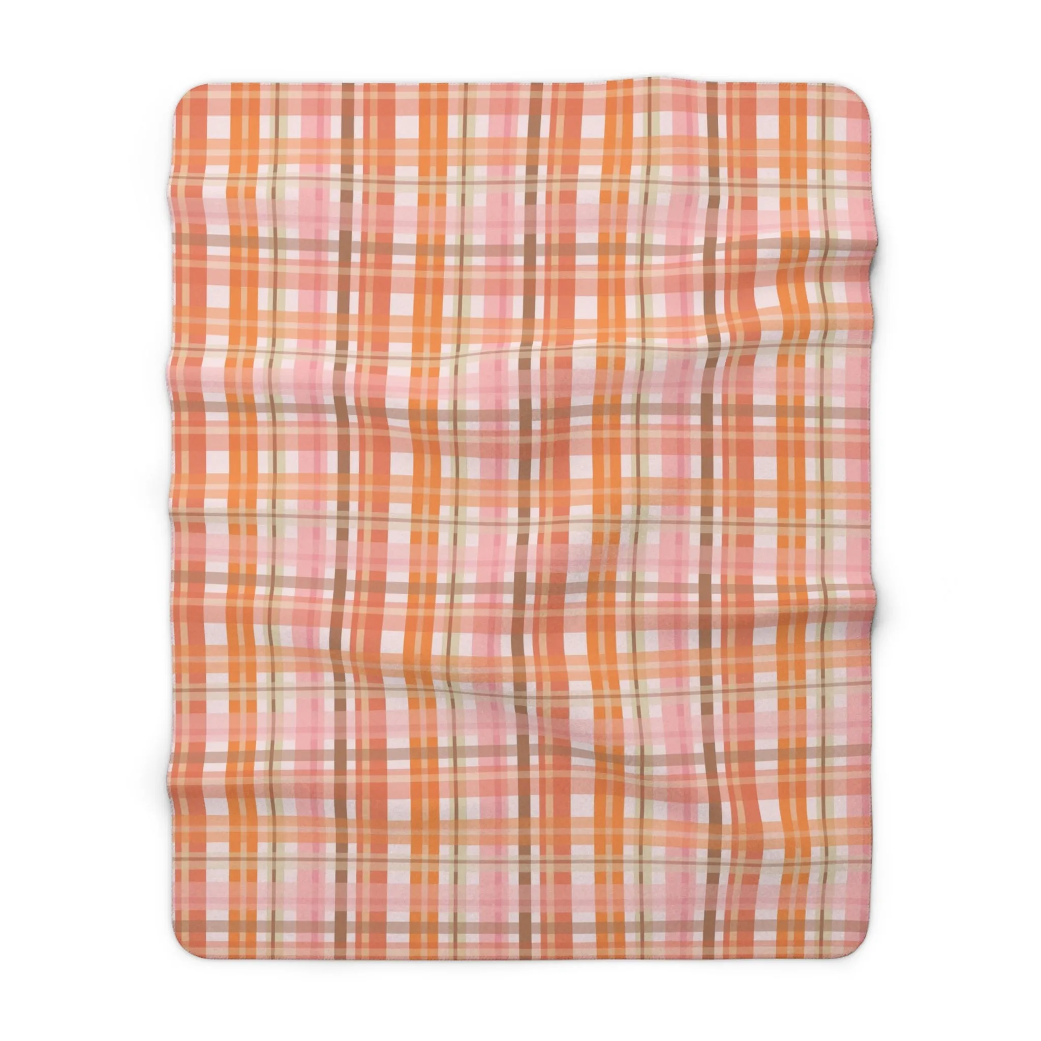 Soft Autumn Plaid Sherpa Fleece Blanket