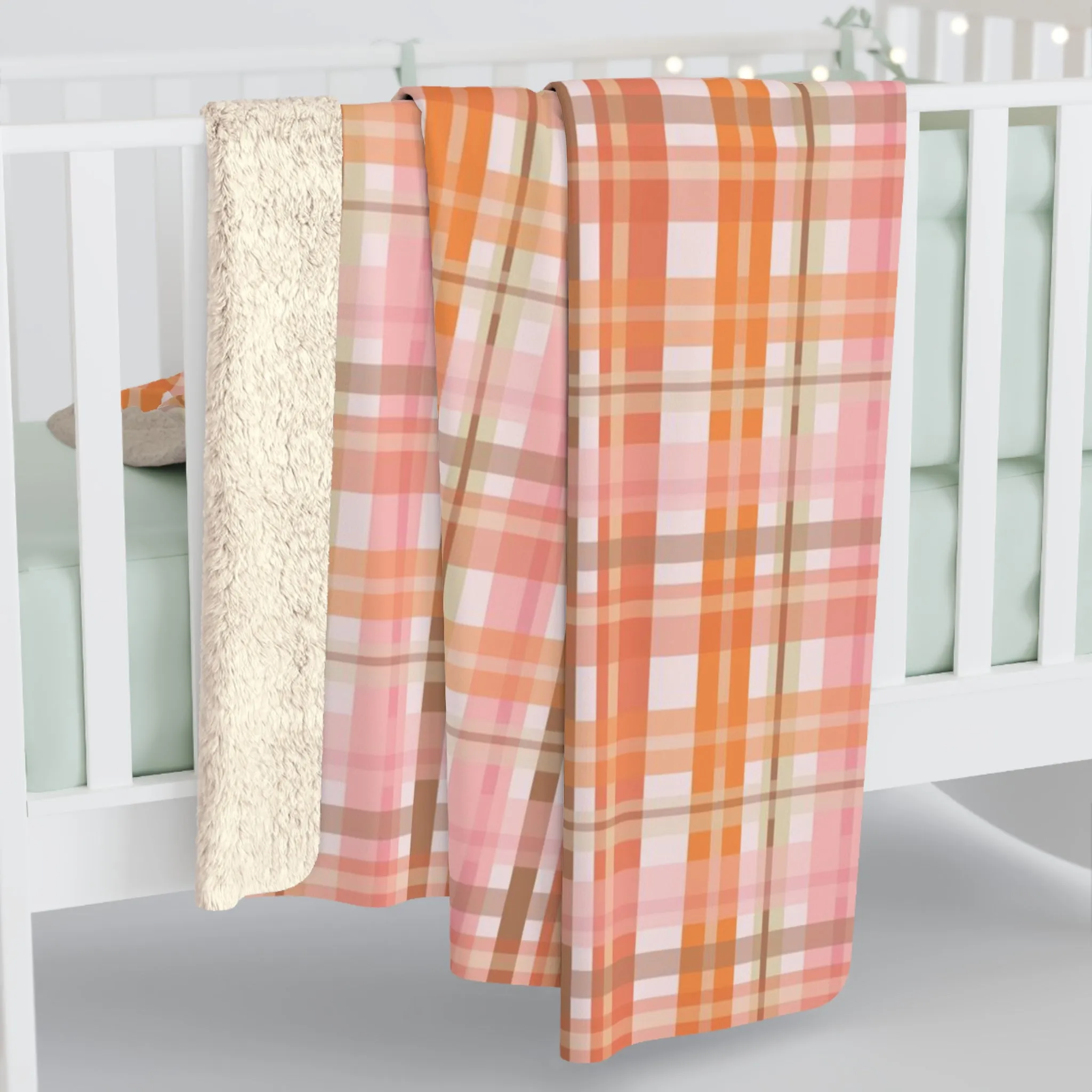 Soft Autumn Plaid Sherpa Fleece Blanket