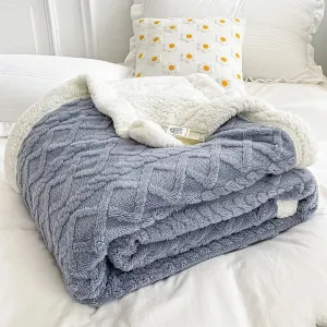 Soft Plaid Blanket Warm Fleece Winter Blankets for Adults Kids Solid Sofa Bed Cover Duvet Plush Winter Throw Bedspread for Beds