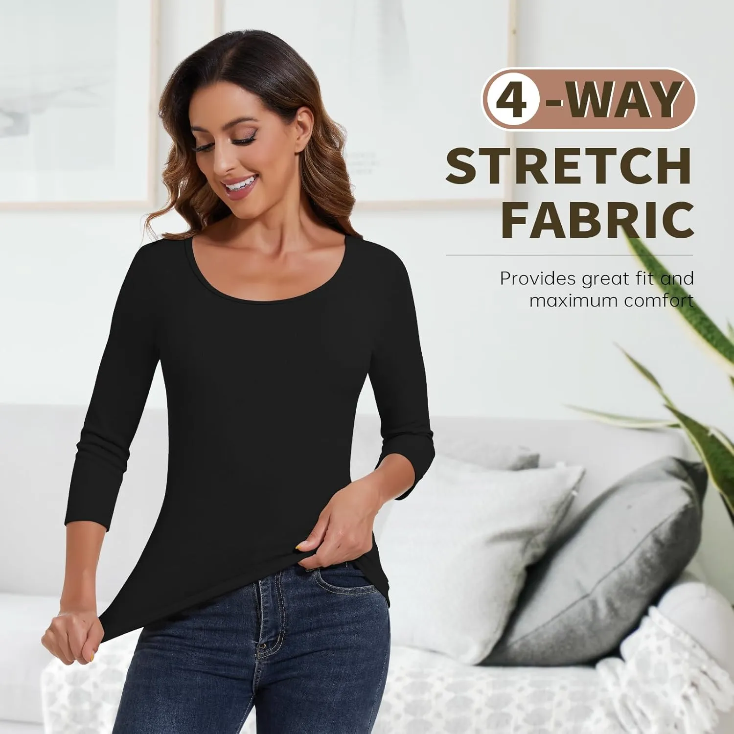 Soneven Thermal Shirts for Women Base Layer Ultra Soft Fleece Lined Underwear for Winter Cold Weather