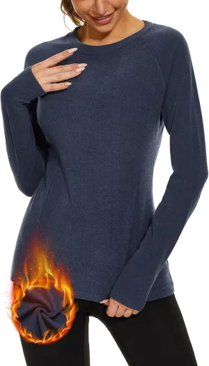 Soneven Thermal Shirts for Women Base Layer Ultra Soft Fleece Lined Underwear for Winter Cold Weather