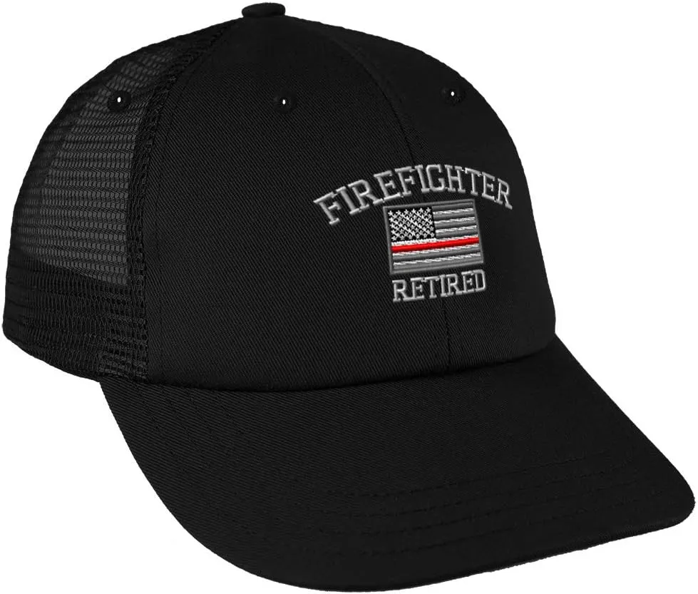Speedy Pros Trucker Hat Baseball Cap Firefighter Fireman Retired Embroidery Cotton Snapback