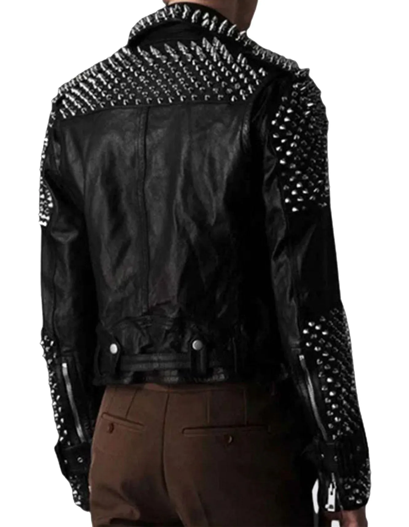 Spiked Leather Biker Jacket