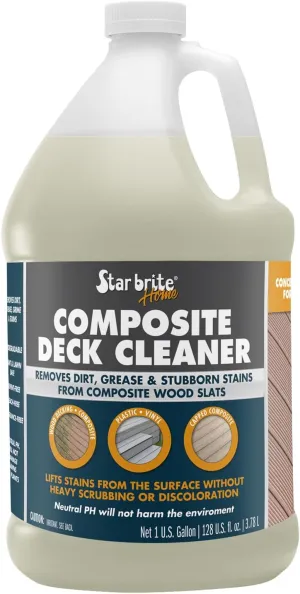 STAR BRITE Composite Deck Cleaner (1 GALLON) - Concentrated Formula - Effortlessly Removes Dirt, Grease & Stains - Ideal for Wood & Composite Surfaces (57000)