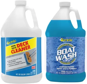 STAR BRITE Non-Skid Boat Deck Cleaner with PTEF, 1 Gallon Concentrated Boat Wash - Biodegradable, Phosphate-Free, 1 Gallon