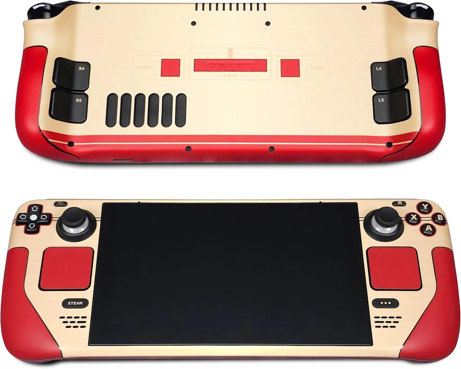 Steam Deck Skin, Famicom Edition, Full Wrapping Matte Vinyl Skin for Steam Deck (Designed by POP SKIN), Compatible with Both Steam Deck LCD Version and OLED Version.