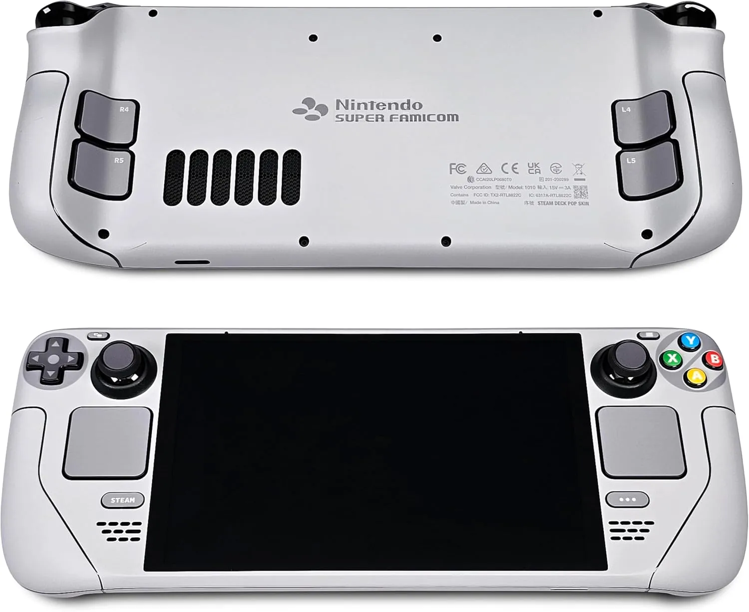 Steam Deck Skin, Super Famicom Edition, Full Wrapping Matte Vinyl Skin for Steam Deck (Designed by POP SKIN), Compatible with Both Steam Deck LCD Version and OLED Version.