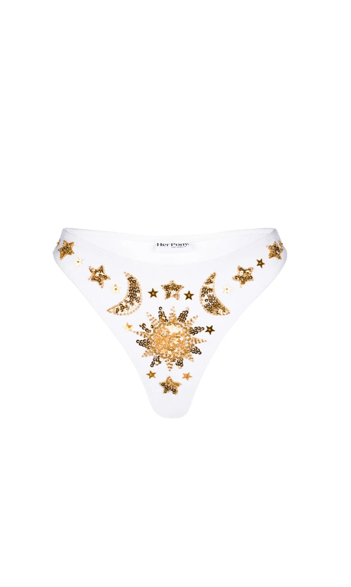 STELLA SEQUIN SPARKLE BLOOMERS - WHITE/GOLD