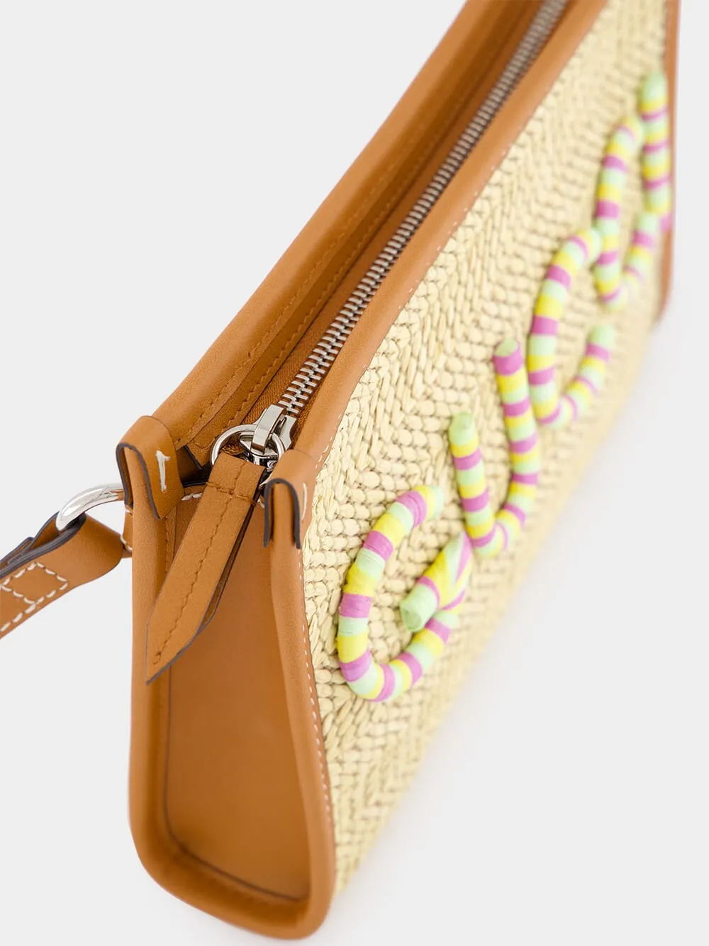 Straw-Effect Gucci Pouch