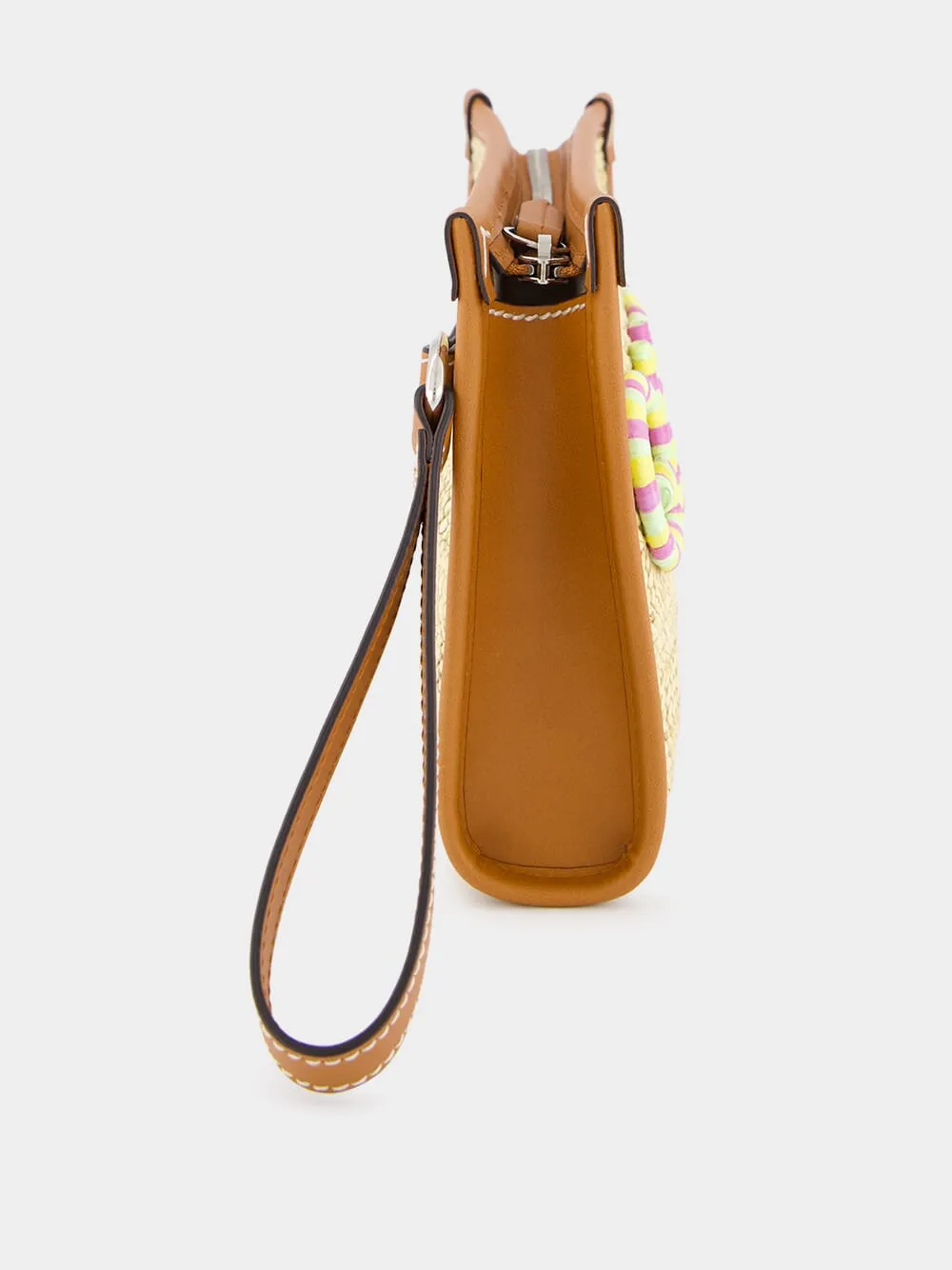 Straw-Effect Gucci Pouch