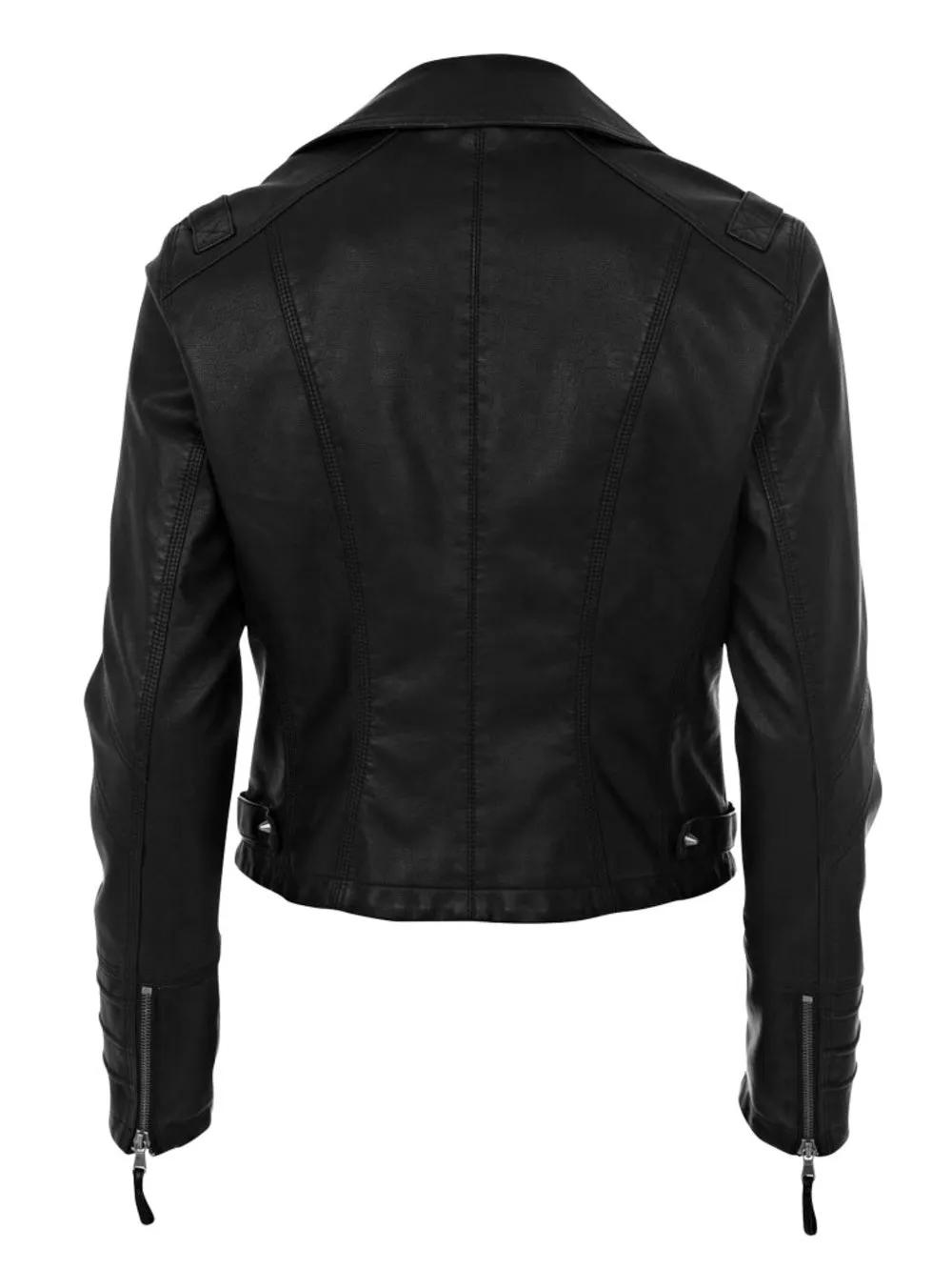 Studded Lapel Leather Moto Jacket