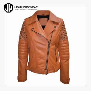 Studded Leather Jacket Womens