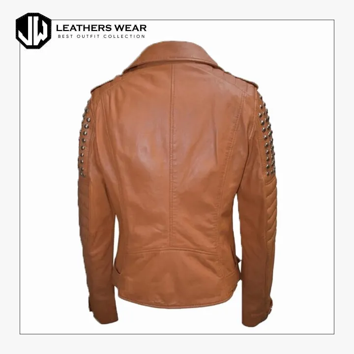 Studded Leather Jacket Womens