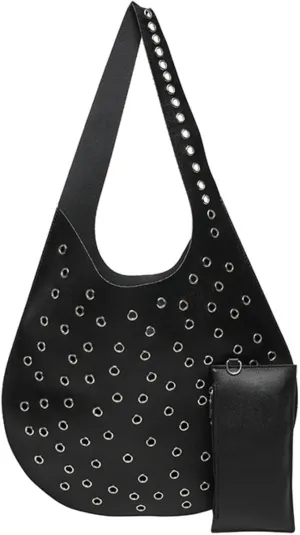 Studded Purse Y2k Large Tote Bag for Women Vegan Leather Bag Studded Bag Punk Aesthetics 2000s Purse